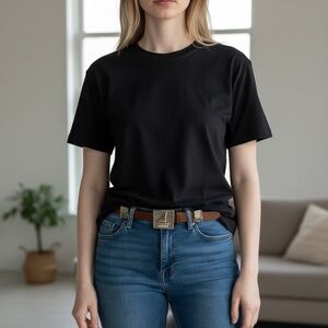 Vintage Silver Nautical Buckle Brown Leather Belt